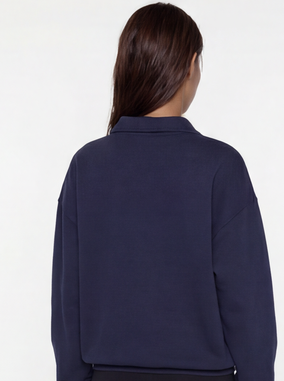 Polo Sweater - Navy