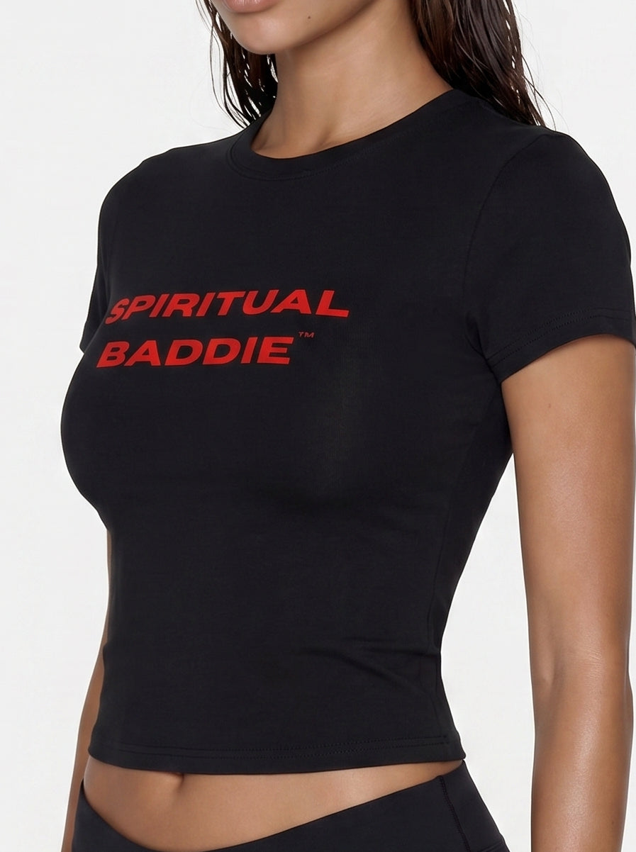 "Spiritual Baddie" Top - Black (Red)