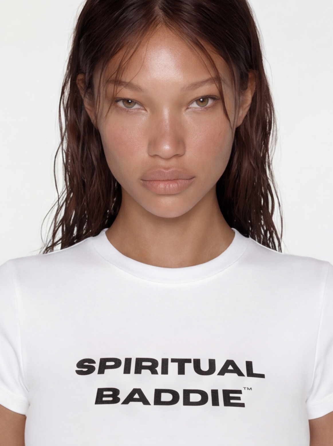 "Spiritual Baddie" Top - White (Black)