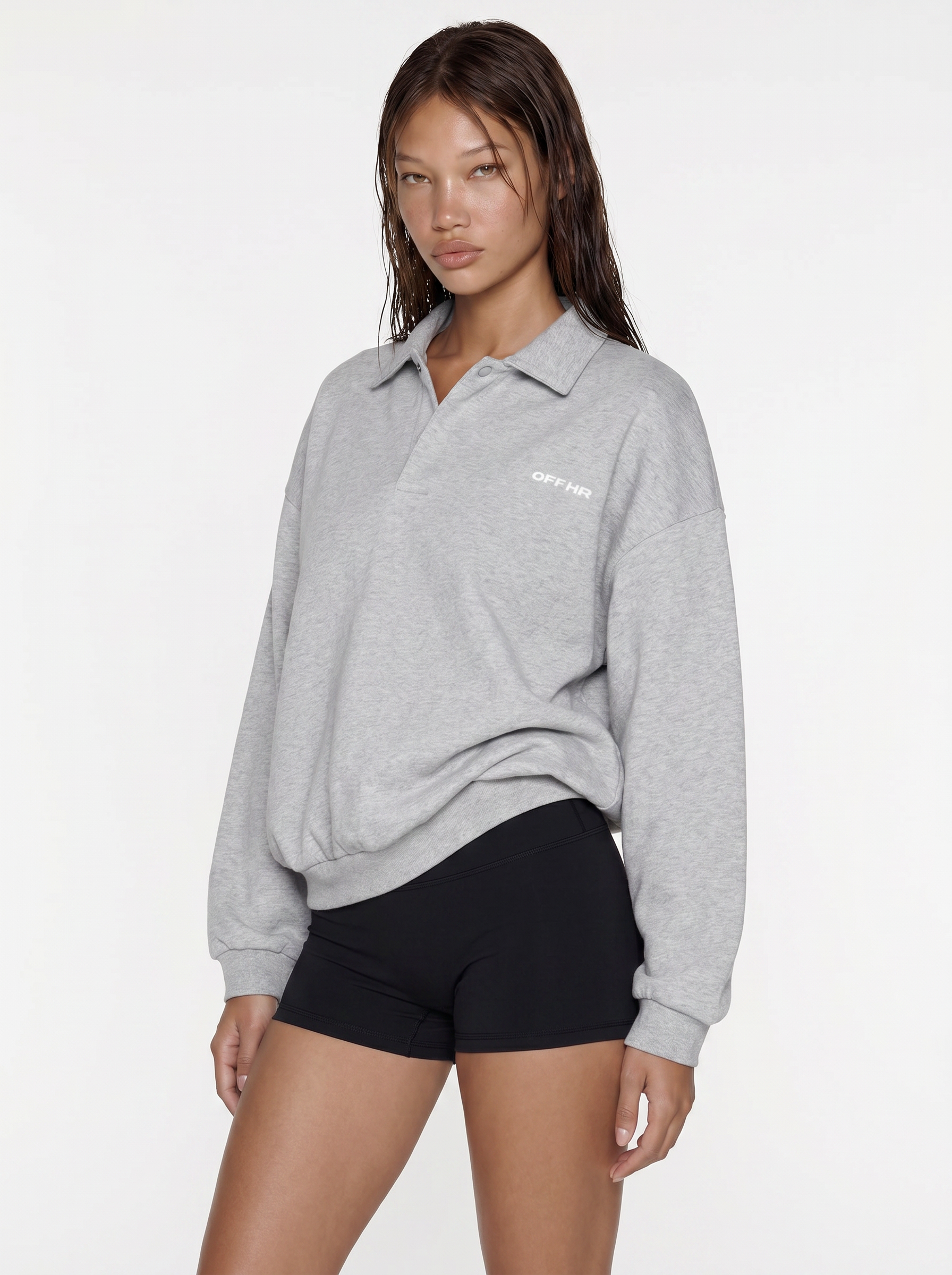 Polo Sweater - Heather Grey
